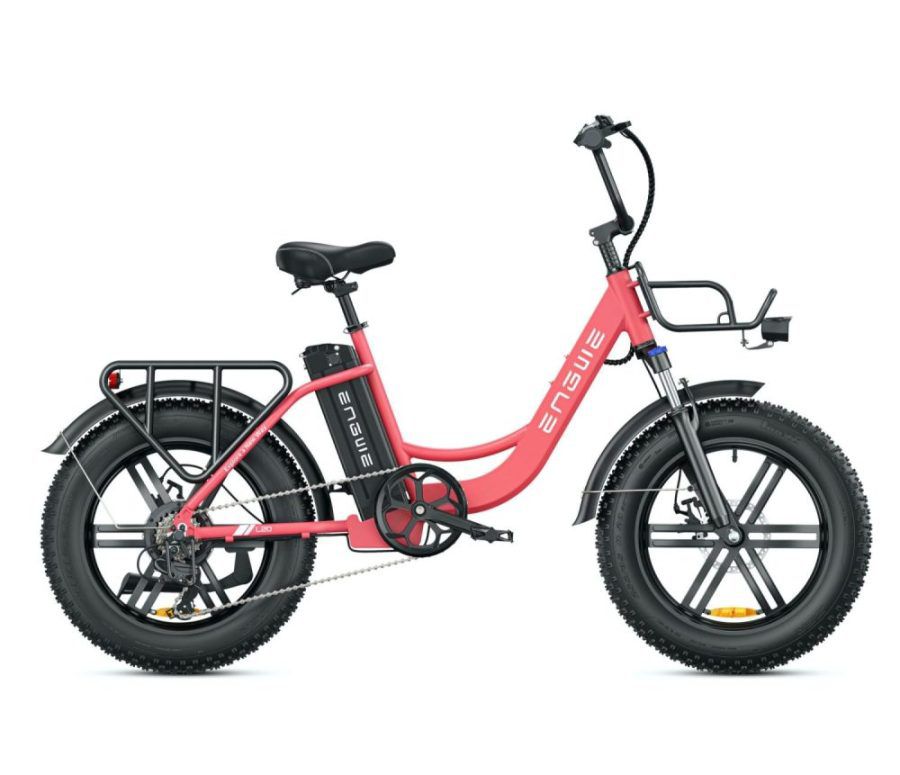 Engwe L20 Lage Instap Elektrische Fatbike met Voorrek Roze