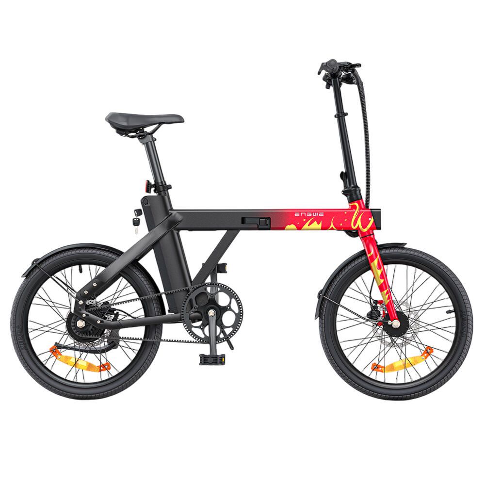 Engwe P20 Limited Edition Elektrische Vouwfiets met Riemaandrijving Rood/Zwart