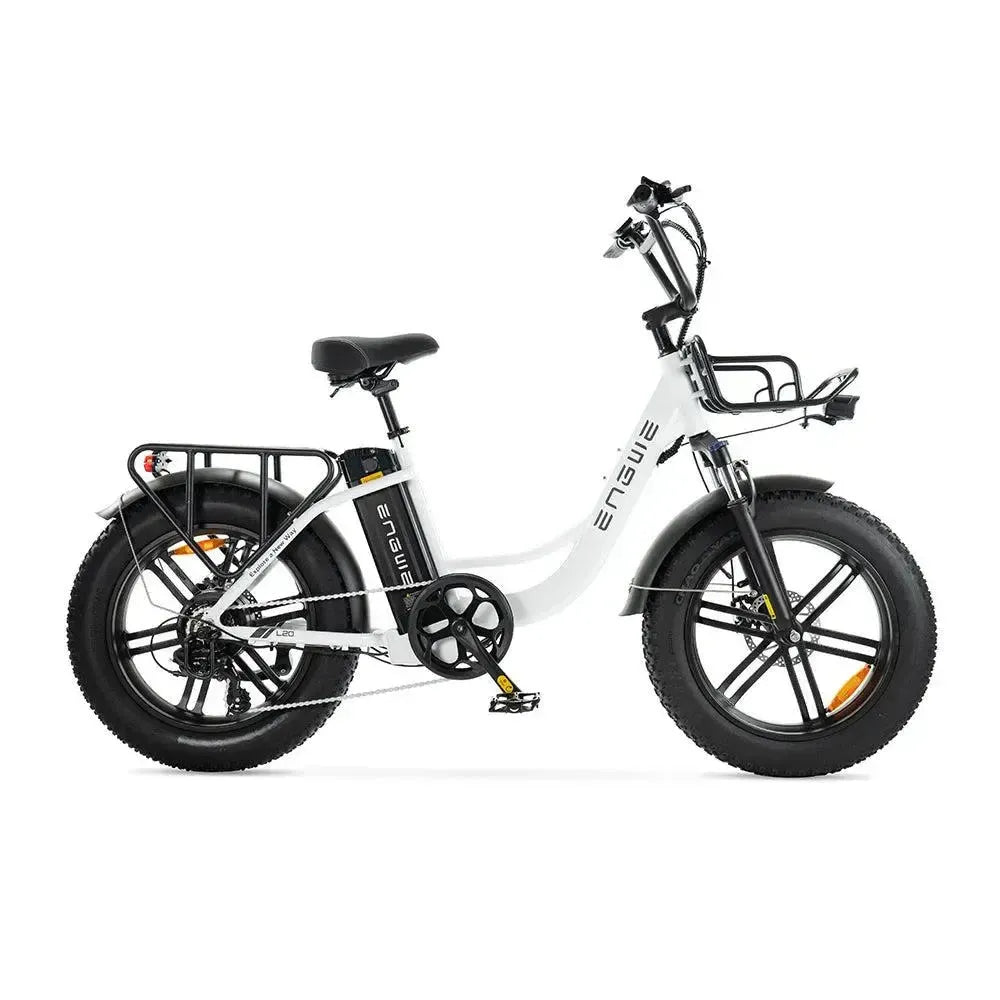 Engwe L20 - Lage Instap - Elektrische Fatbike - Met Voorrek - Wit