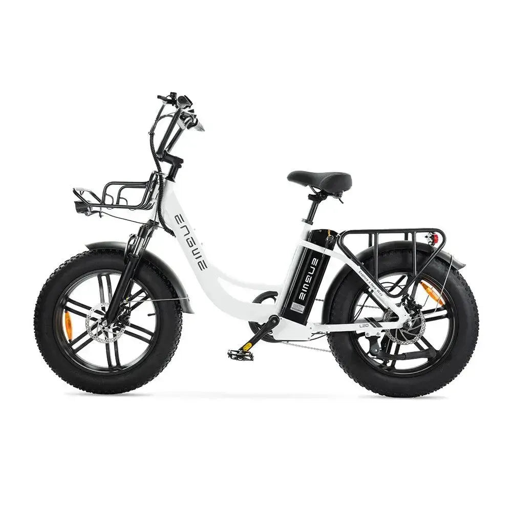Engwe L20 - Lage Instap - Elektrische Fatbike - Met Voorrek - Wit